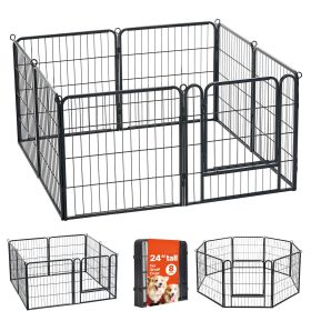 Dog Playpen 24 Inch 8 Panels Foldable Metal Exercise Pen Pet Fence, Indoor/Outdoor Heavy Duty Puppy Crate Kennel with Door for Dogs