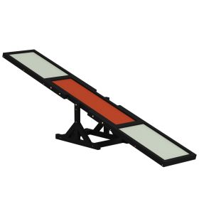 PawHut Wooden Dog Agility Seesaw for Training and Exercise, Platform Equipment Run Game Toy, Weather Resistant Pet Supplies, 71" L x 12" W x 12"