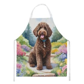 Labradoodle Spring Path Apron Cooking Kitchen Server Baking Crafts Gardening for Adult Women Men, Unisex, Large, Multicolor