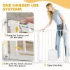 30"-41" Extra Wide Pet Gate Barrier with Small Door, 30"H Dog Gate with Safety Gate Barrier, Stair Pressure Fit, White