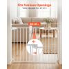 Baby Gate for Stairs, 29-43 in Adjustable Width, 36 in High Dog Gate, No Bottom Bar, One-Handed Operation
