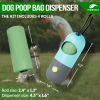 Dog Poop Bag Dispenser for Leash (4.3 x 1.6 Inches) with Flashlight & 4 Rolls of 15 Bags
