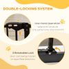 30 Inch Tall Pet Gate with Door Dog Gate and Barrier Indoor for Stairs, Pressure-Mounted Safety Gate, Black