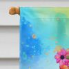 Bernese Mountain Dog Hippie Dawg House Flag Large Porch Sleeve Pole Decorative Outside Yard Banner Artwork Wall Hanging, Polyester, House Size