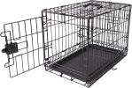 Foldable Metal Wire Dog Crate with Removable Tray, Single Door, Divider Panel, Quick Setup, 30 x 19 x 21 in, Black