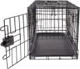 Foldable Metal Wire Dog Crate with Removable Tray, Single Door, Divider Panel, Quick Setup, 30 x 19 x 21 in, Black