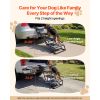 Dog Stairs for Car, 4 Steps Extra Wide Foldable Dog Ramp for Large Dogs with Non-Slip Surface, Portable Lightweight Pet Stairs Ladder for Car, SU