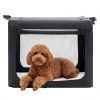 3-Door Soft Pet Airline Approved Crate with Storage Bag & Washable Pad, Up To 30Lbs, For Indoor Outdoor Dog/Cat/Pet Kennel Carrier, Black