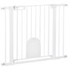 30"-41" Extra Wide Pet Gate Barrier with Small Door, 30"H Dog Gate with Safety Gate Barrier, Stair Pressure Fit, White