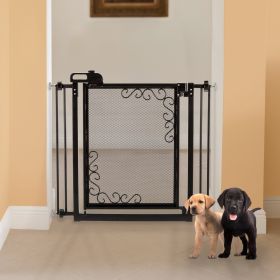 One-Touch Metal Mesh Pet Gate In Antique Bronze