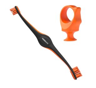 Combo BrushMate Pet Toothbrush & Small BiteBlock (Color: Orange)