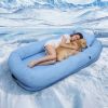 Cooling Human Dog Bed for Summer, Breathable Washable Floor Lounger for People & Pets, 71"x40"x11", Glacier Grey, Pet Bed for Hot Weather Relaxing