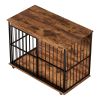 Dog Crate Furniture , Large Dog Cage Furniture with Tray for Medium Large Dogs, Wooden Dog Kennel Furniture