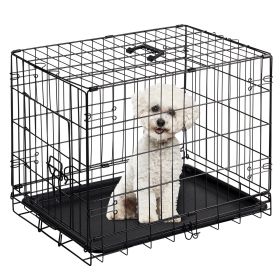 24/30 Inch Dog Crate, Black - Durable Metal Puppy Cage with Removable Tray, Collapsible Kennel for Small Medium Dogs, Easy Clean (Pack Size: 1 Pack)