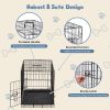 24/30 Inch Dog Crate, Black - Durable Metal Puppy Cage with Removable Tray, Collapsible Kennel for Small Medium Dogs, Easy Clean